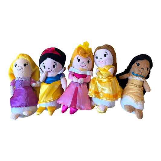 5 Disney Princess Plushies (Rapunzel, Snow White, Aurora, Belle, Pocahontas)