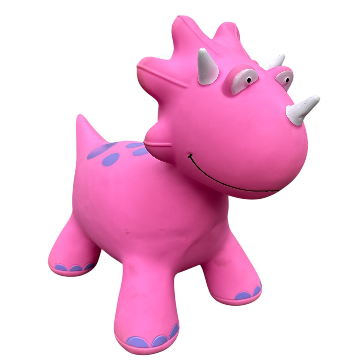 Pink Vinyl Ride On Triceratops